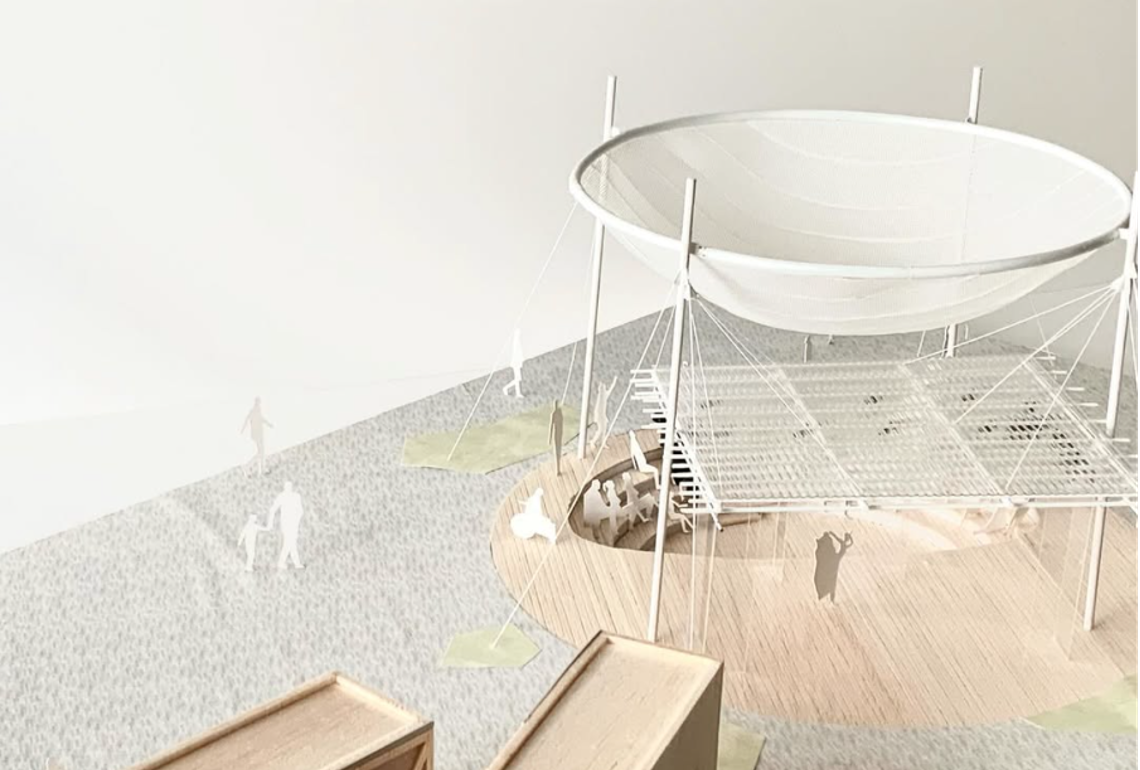 ポップアップステージ（東内）とCLTキャビン