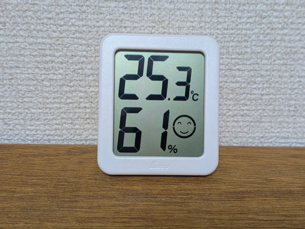 30分後、湿度が61%になりました。8%も上昇したんですね。