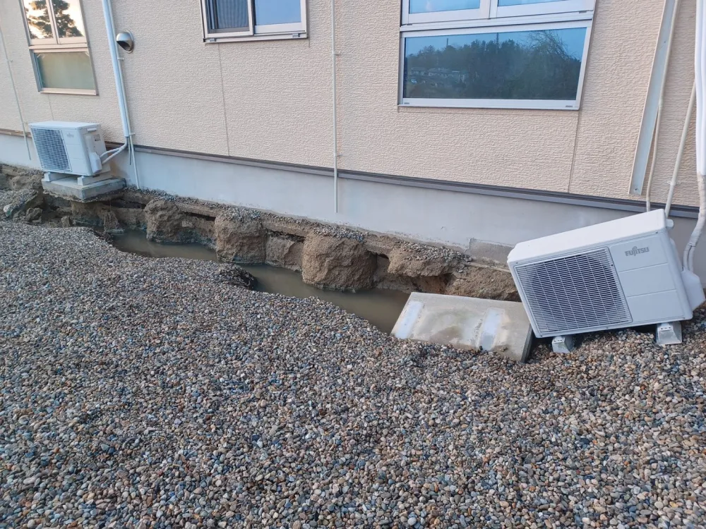 地盤が沈下した輪島市の管理物件