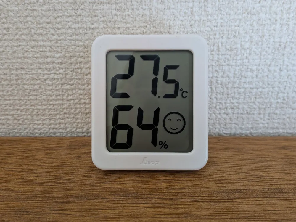 30分後、湿度は64%に!